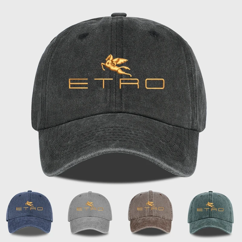 Affordable Luxury: Etro Pegasus Print Distressed Baseball Cap – Stylish, Adjustable Uni Casual Cap – Breathable Sun Hat