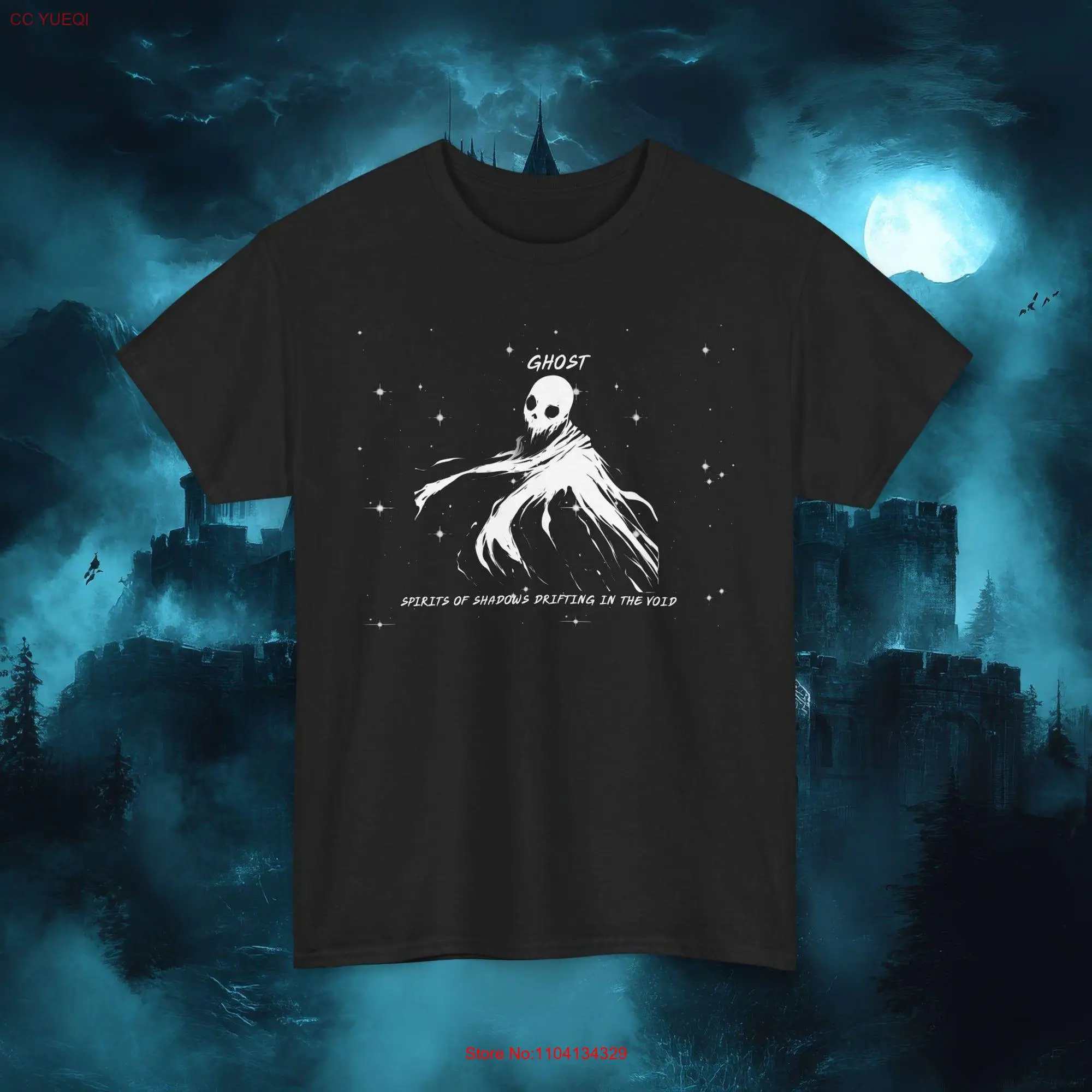 Ghost Halloween Event T Shirt Spooky Haunted House Scary Costume Top Ghostly Party Apparel long or short sleeves