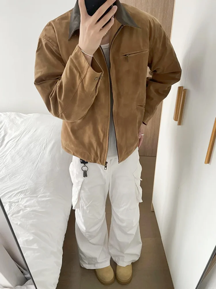 

American Sle Detroit Men's Jaet Spring Autumn Loose Cleanfit Workwear Coat Zipper Decoration Iron-Free Procing