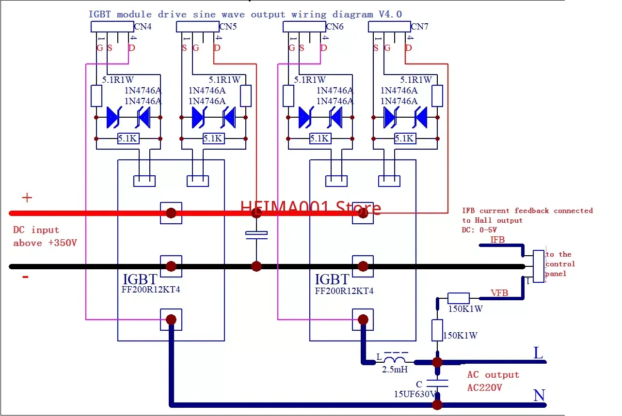 Pure Sine Wave High-power IGBT Module Control 2000A Driver Board