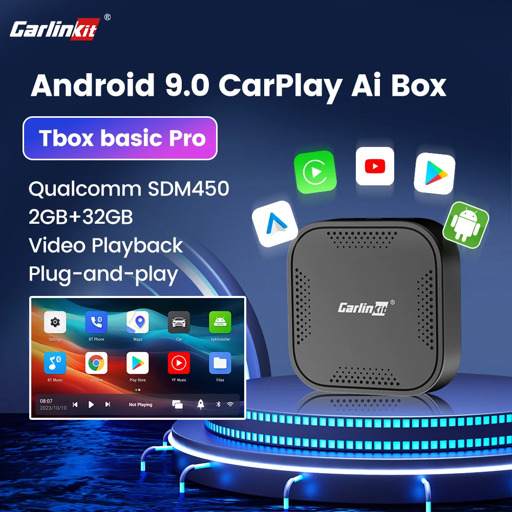 

Carlinkit Basic Pro Android Auto Wireless Adapter 32GB Ai Box For Car Radio Support Spotify Netflix Youtube Google Play 8-Core
