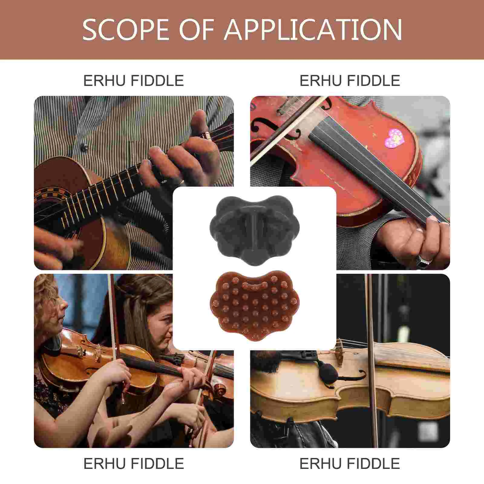 2 Pcs Erhu Sound-absorbing Mat Instrument Pads Creative Practice Composite Nano Simple Portable Accessories