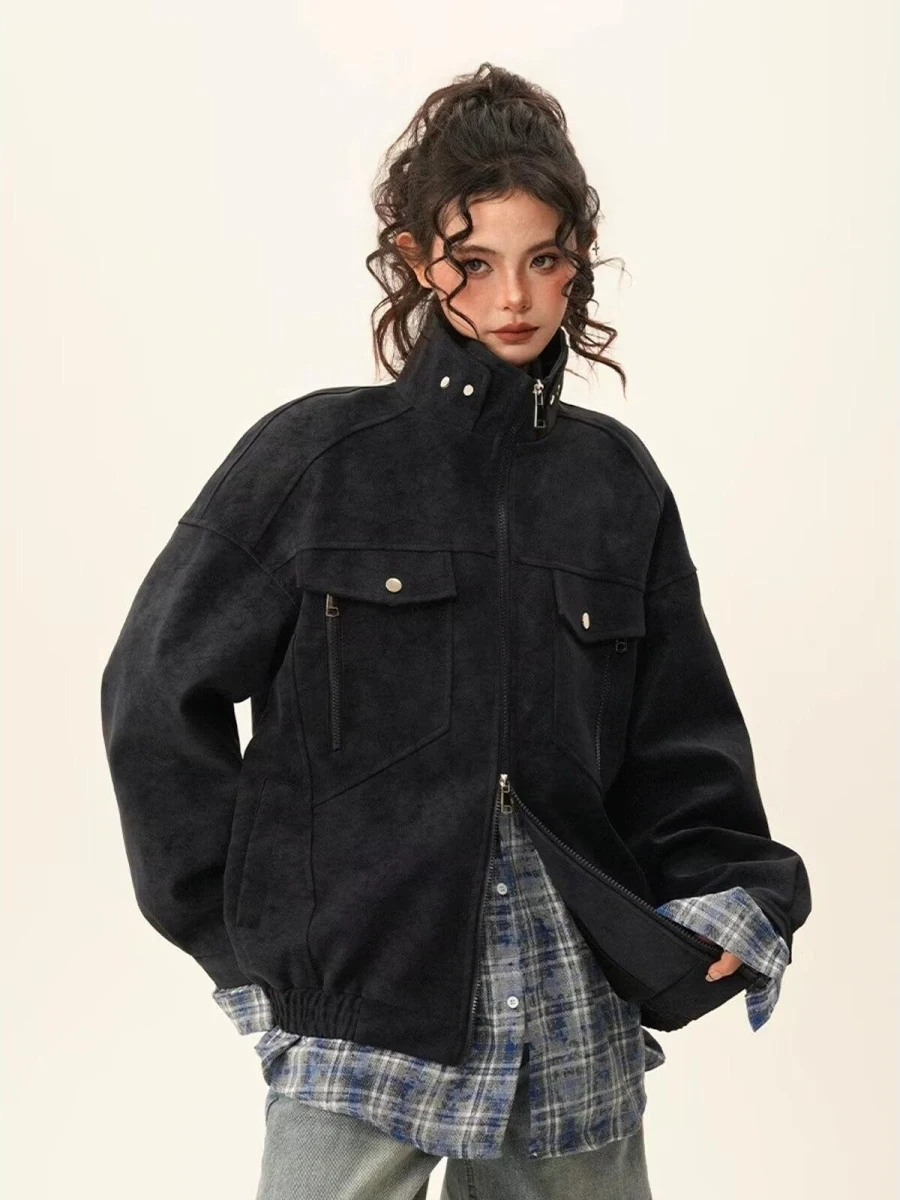 

American Sle Heavyweight Python Jaet Loose Fit Detroit Collar Men's Outerwear Casual Autumn Winter New Arrival Couple's Coat