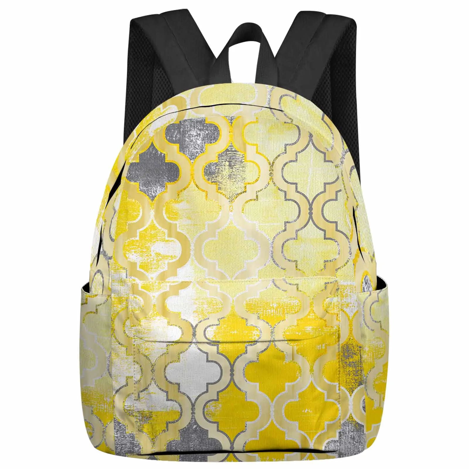 

Painted Mottled Modern Morocco Yellow Large Capacity Backpack Men Laptop Bags High School Teen College Girl Student Mochila