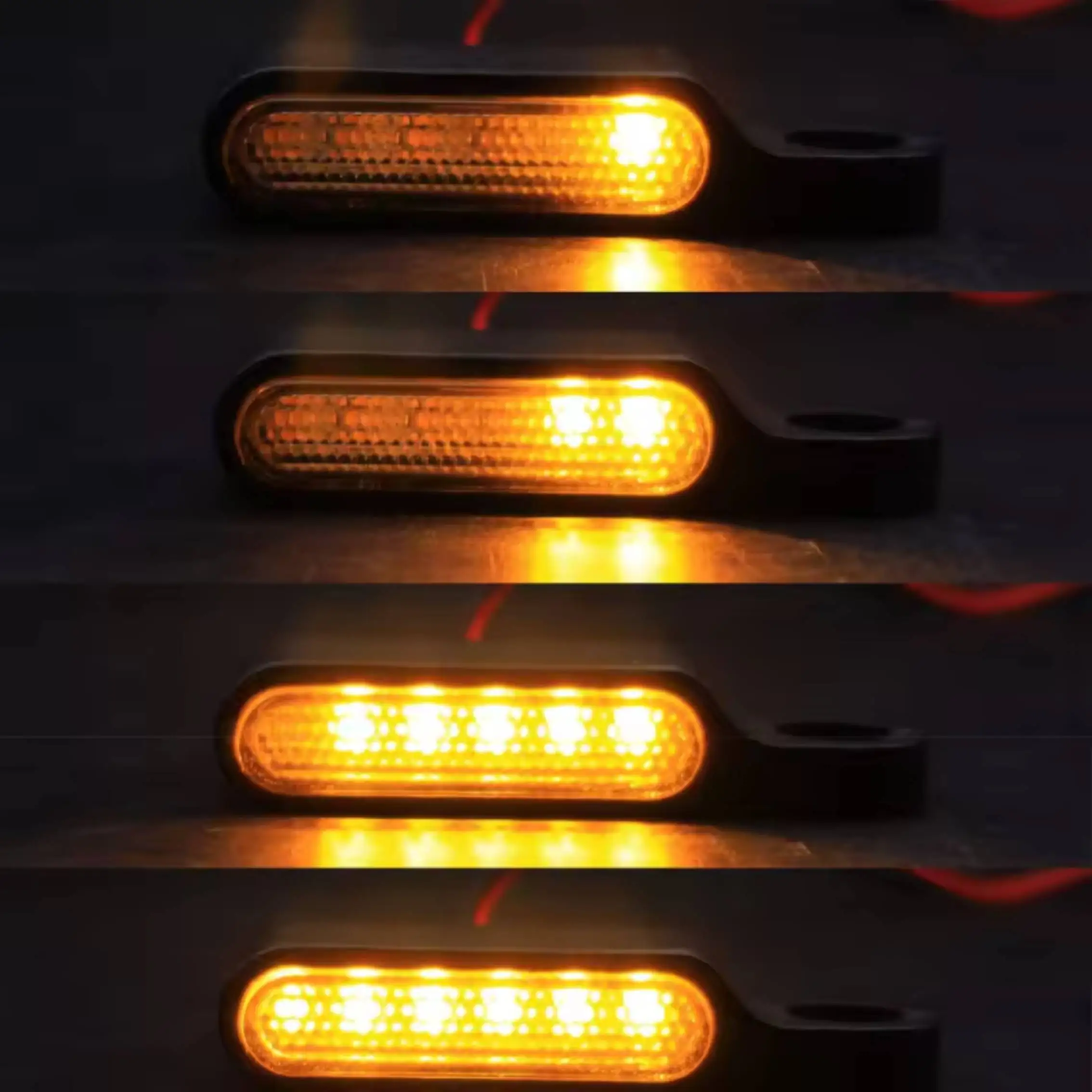 2pcs 12V Motor Scooter Handlebar Indicators Lights Blinker Lamps Amber Flasher Taillight Motorcycle LED Mini Turn Signals