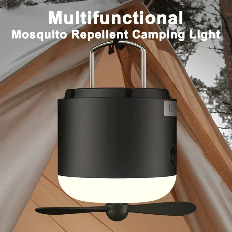 Luz de ventilador de pulverización para exteriores, linterna de Camping recargable de 1200mAh, luz ambiental, lámpara de trabajo de emergencia magnética portátil ajustable