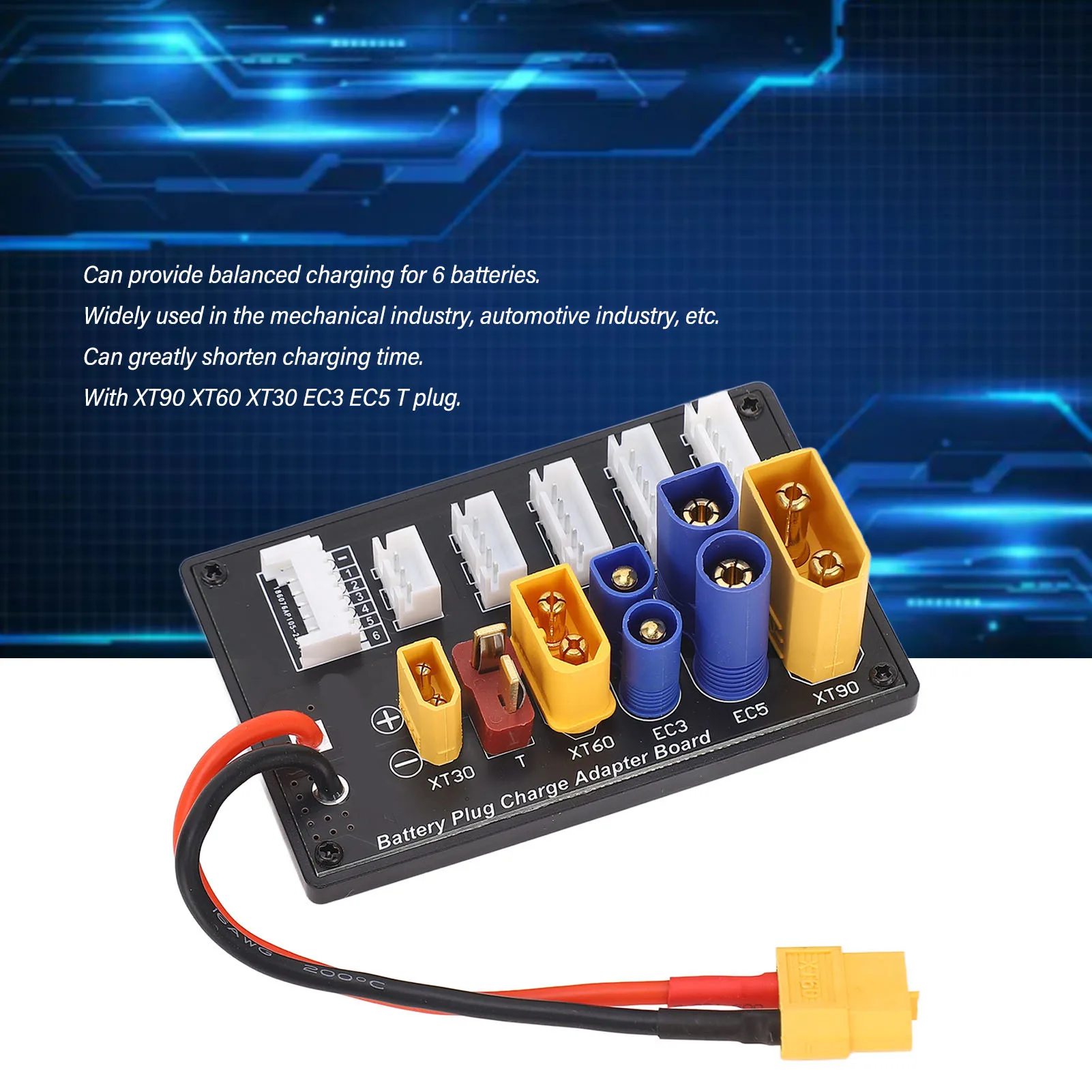 Charging Expansion Board Parallel Charging Board XT90 XT30 EC3 EC5 T XT60 6S Battery Balance  Adapter Board