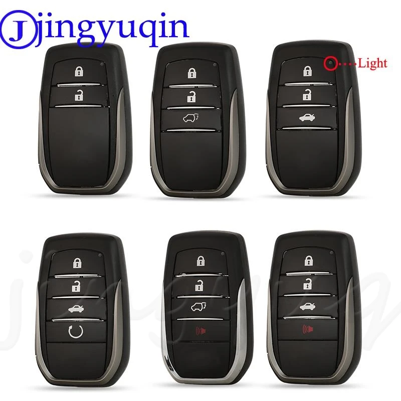 

jingyuqin 2/3/4 Buttons Remote Key Shell Case For Toyota Fortuner Prado Camry Rav4 Highlander Crown Smart Keyless Case Housing