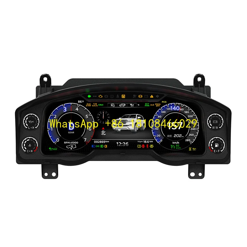 

For Toyota Land Cruiser 2008-2015 Car Digital Cluster Virtual Instrument Speedometer 12.3" LCD Dashboard Panel Display