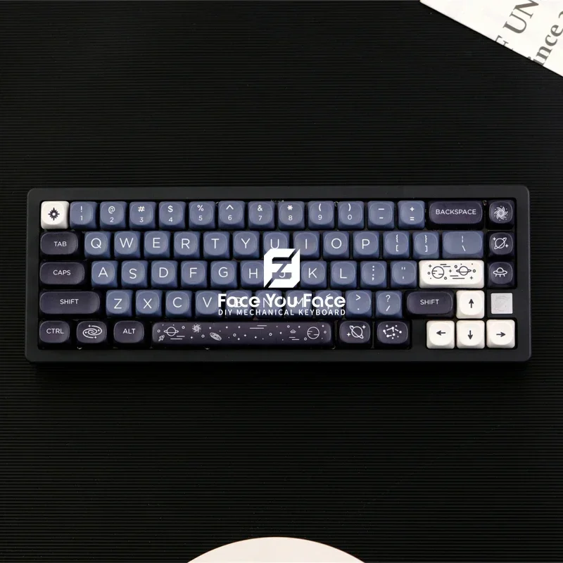 tampa chave tema galaxy 129 teclas gmk moa perfil dye sub pbt keycap com 175u 2u shift para teclado mecanico mx switch 01