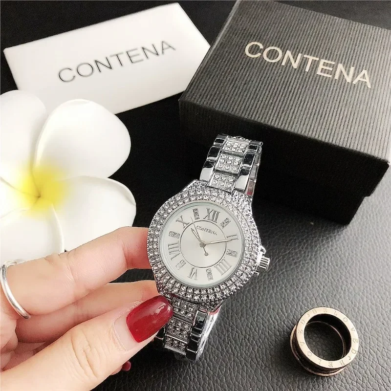 Elegant Bling Rhinestone Ladies Quartz Watch Luxury Stainless Steel Women Watch Fashion Dress Wrist Watch for Women Gift Relogio