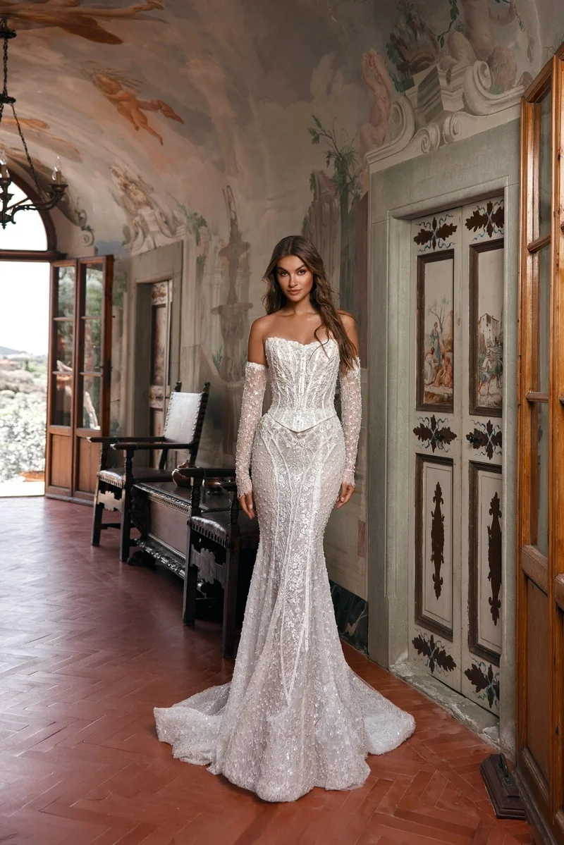 Wedding Dresses 2026 Luxury Vestidos Feminino Elegante Para Casamento Mermaid Dress Vestido De Novia Encaje Corset Curvy Guest