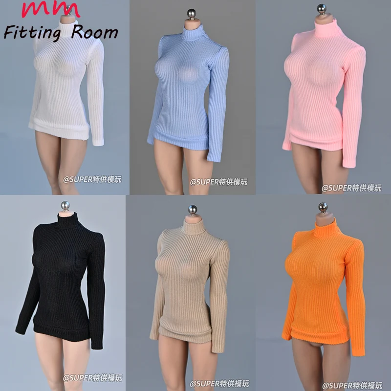 

1/6 Scale female clothes knitted skinny turtleneck sweater fit 12'' action figrue body model
