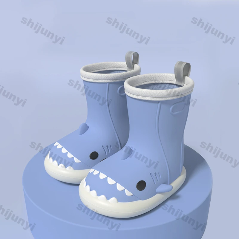 Dziecięce kalosze Chłopcy Dziewczynka Antypoślizgowe buty przeciwdeszczowe na zewnątrz Cute Cartoon Shark dla dzieci Wodoodporne buty na zewnątrz