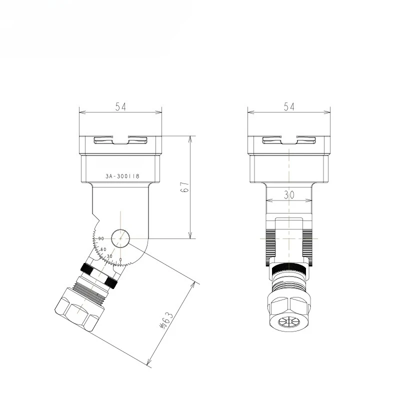 Moulds Factory Grinder EDM Machine Tool System 3R Interface Angle Rotating ER16 Collet Chuck Holder