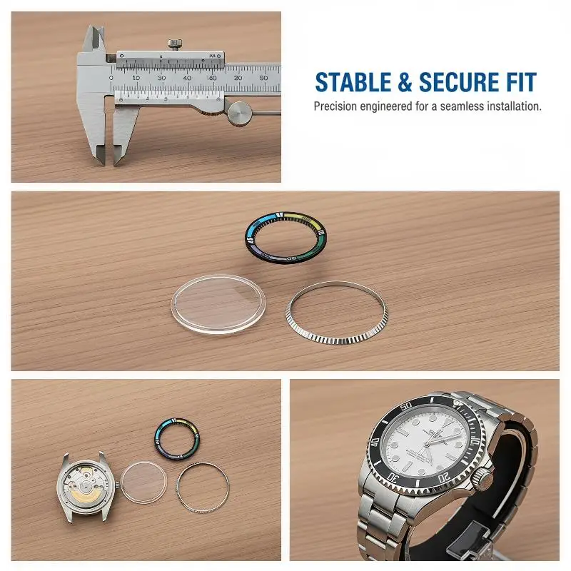 Watch Steel Bezel Rim Replacement Accessories High Precision Plastic Internal Mount Perfect for Watch Appearance Upgrade