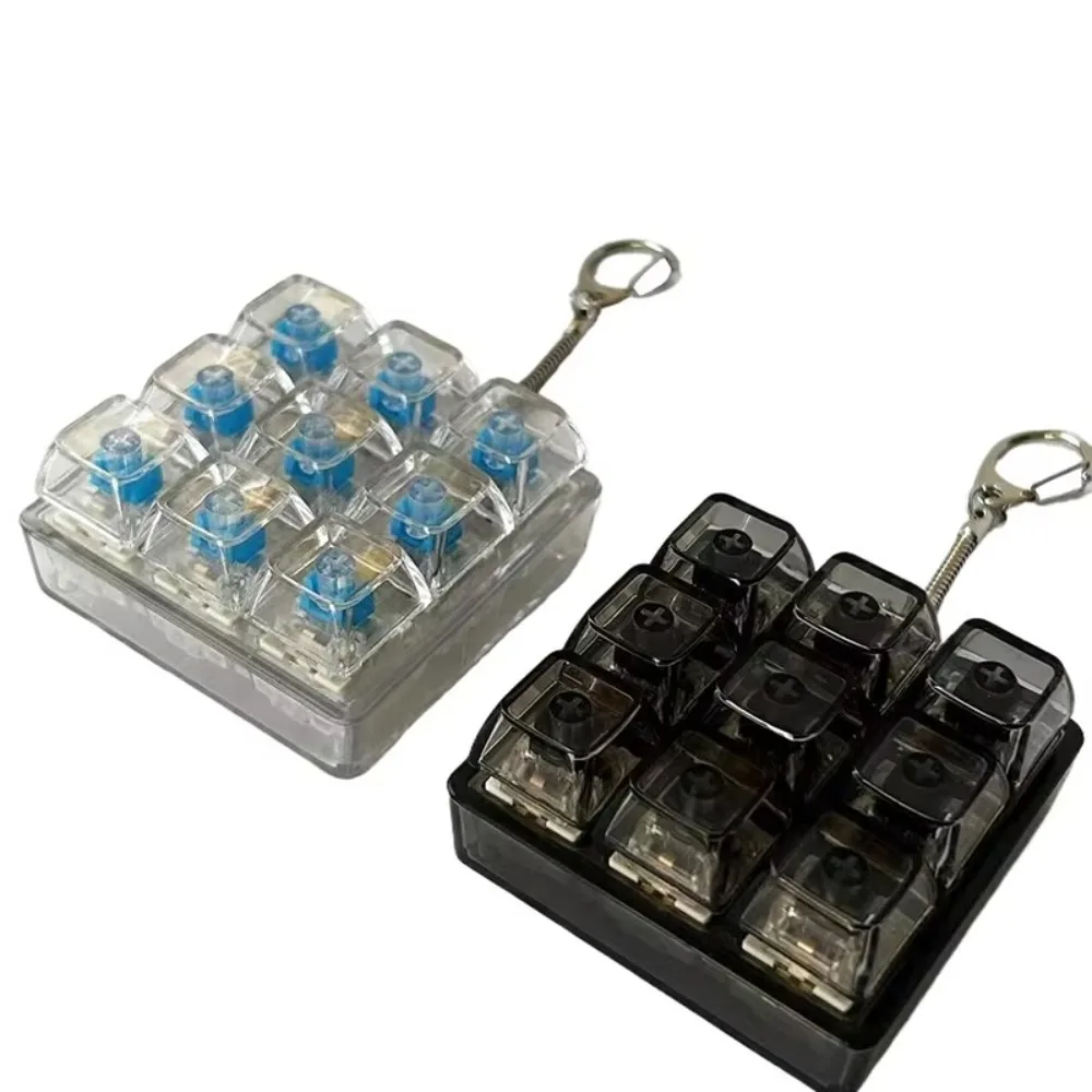 Neue 3/4/9 Tasten Finger Tastatur Keycap Stress Relief Zappeln Schlüsselbund Bestehen Die Zeit Schlüssel Taste Prise Spielzeug Erwachsene