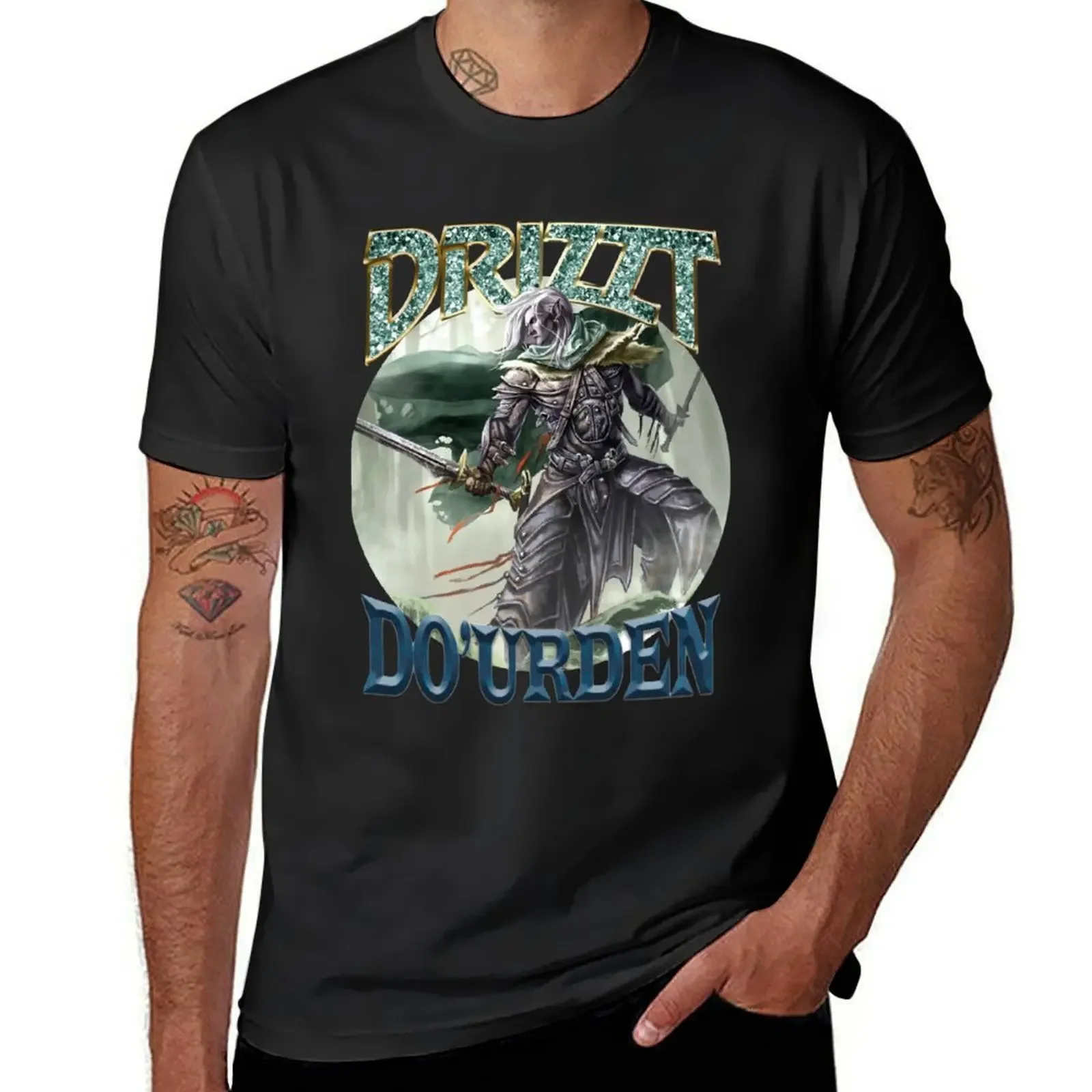 Drizzt Do&x27;Urden Rap Album Cover T-Shirt Louboutins anime funny meme t-shirts mens t shirt