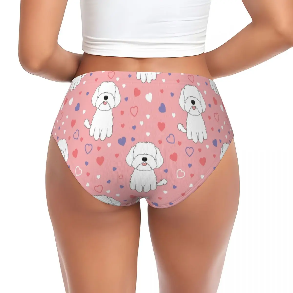 Maltipoo Moodle para amantes de los perros, ropa interior transpirable, personalizada, amor, blanco