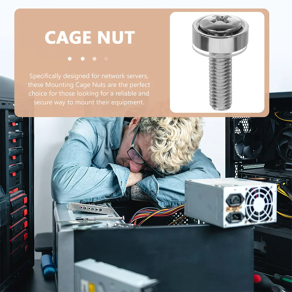 

Stainless Steel Nickel Plated Cage Screws Rack Mount Screws For Server Cabinet 100pcs M5x20