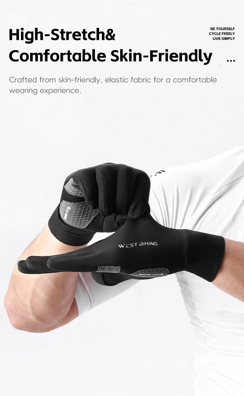 WEST BIKING Herren Fahrradhandschuhe mit rutschfester Silikonhandfläche, UPF50+, atmungsaktiv, Sommer-Flip-Finger-Touchscreen-Fahrradausrüstung – Detail 6