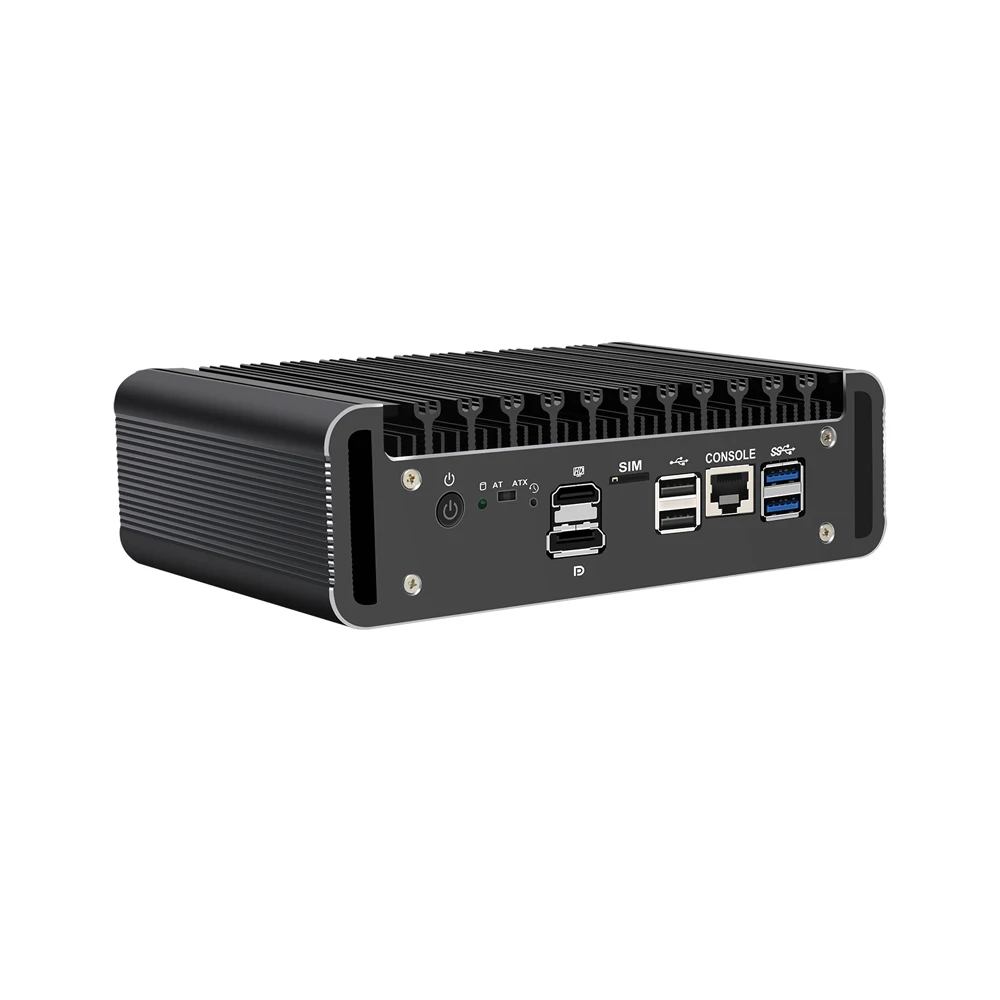 HUNSN Micro Firewall Appliance, Mini PC, pFSense, J6413, RJ14, Microtik, OPNsense, VPN, Router PC, AES-NI, 6LAN, คอนโซล, HDMI, DP, สล็อต SIM