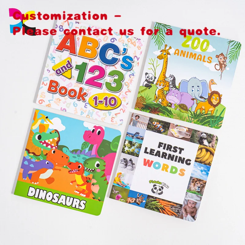 custom.Custom Design Die Cut Board Book Printer 123 ABC First Word Board Book Printing