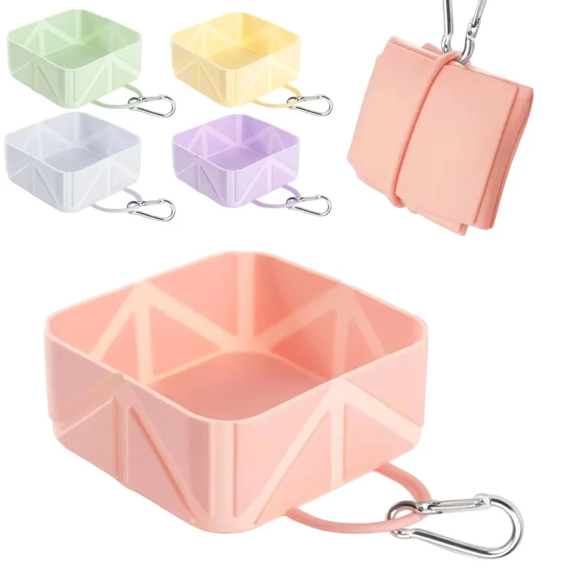 Portable Pet Bowl Collapsible Silicone Large Capacity Food Water Feeding Container for Camping Hiking Outdoor Dogs Cats Supplies