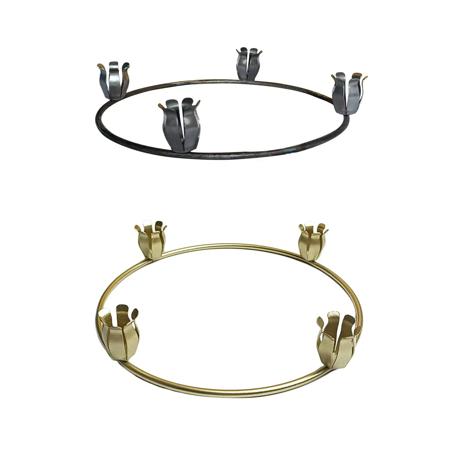 Round Taper Candle Holder Table Decoration Diameter 21.5cm Decorative with 4 Branches for Bedroom Housewarming Gift