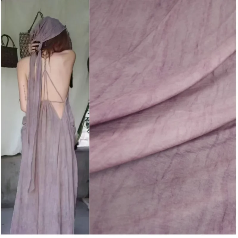 회색 보라색 얼룩 인쇄 하늘 실크 면 직물, 봄 여름 - Linen Fabric Natural 리뷰 및 가격
