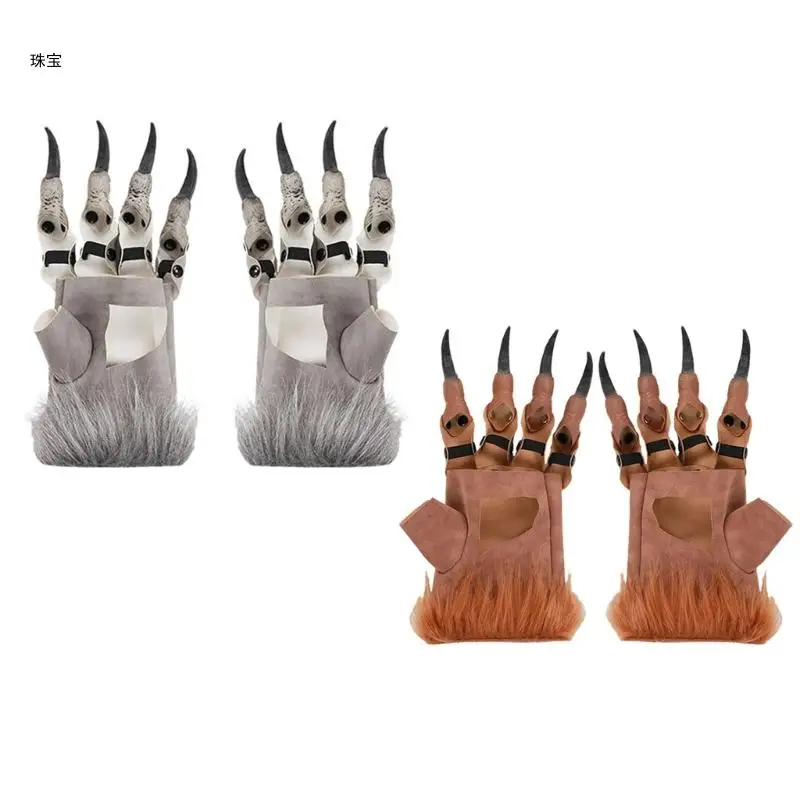 X5QE Dragon Claw Gloves for Carnivals Party School Play Costume Halloween Party Props