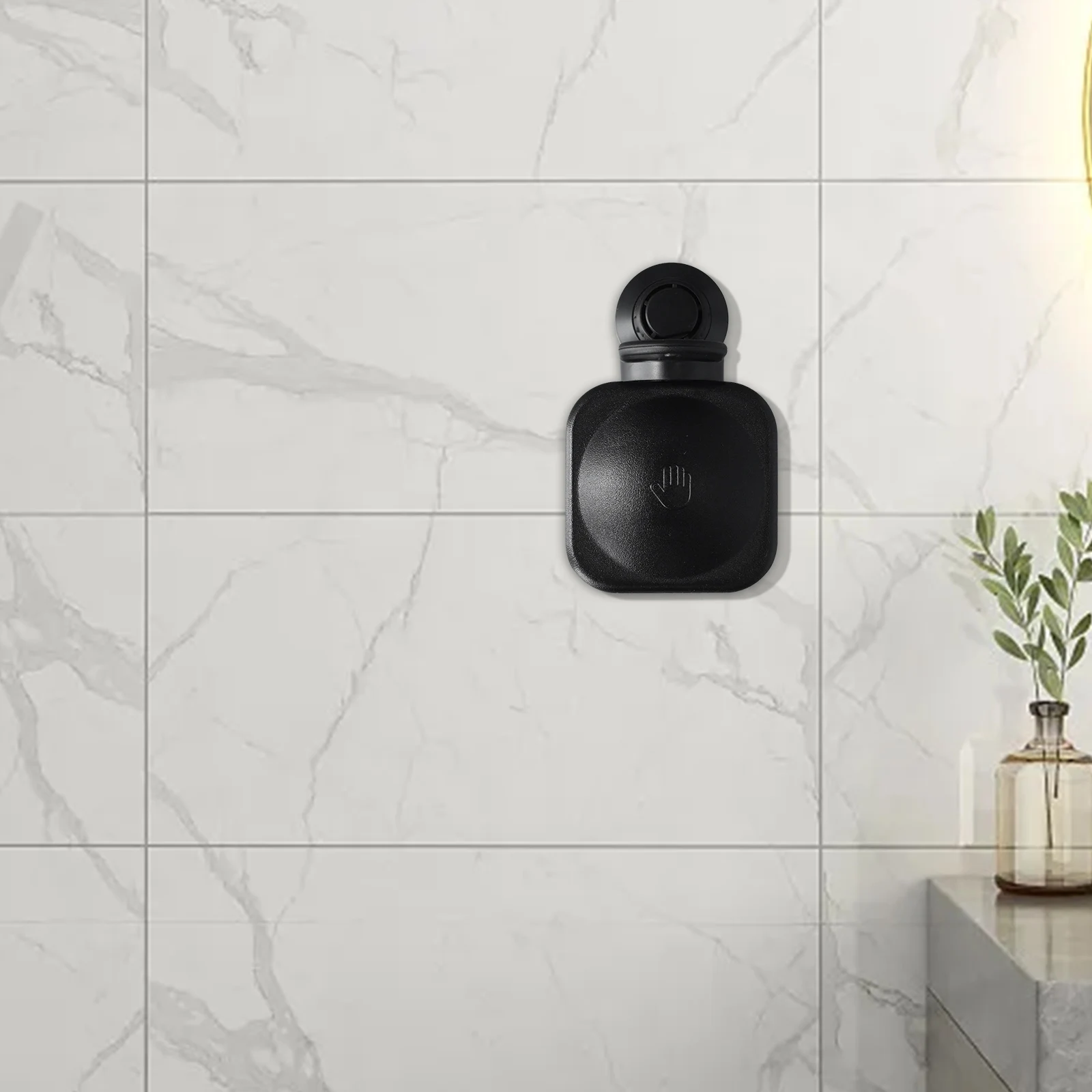 

Диспенсер для мыла, аксессуар для ванной, 11*8.5*9см, черный/белый, настенный, водонепроницаемый, высокое качество