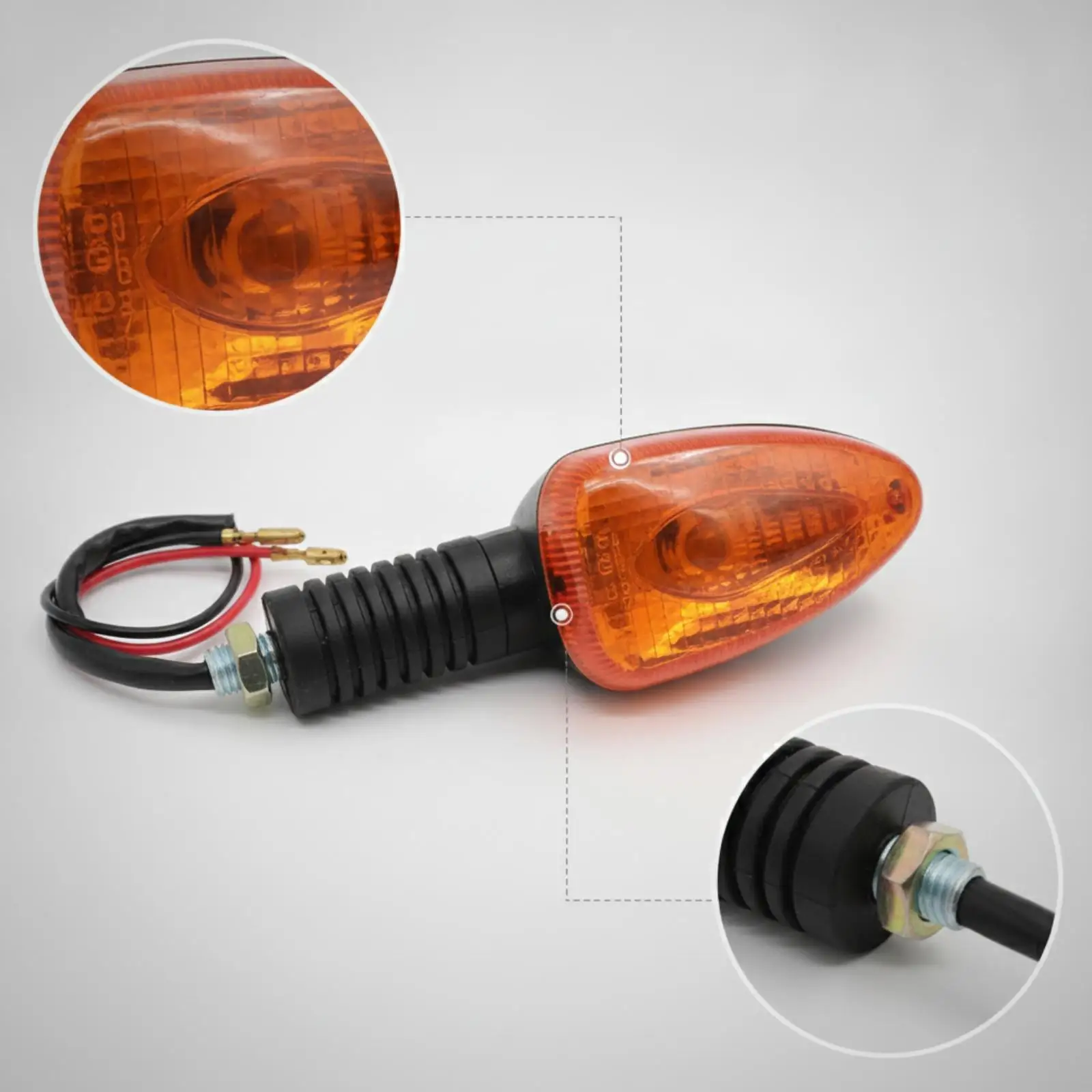 Front Turn Signal Light for R150GS R1200 GS K1200 R K1300 Black Ribbed Stalk Easy Installation Wired Lead