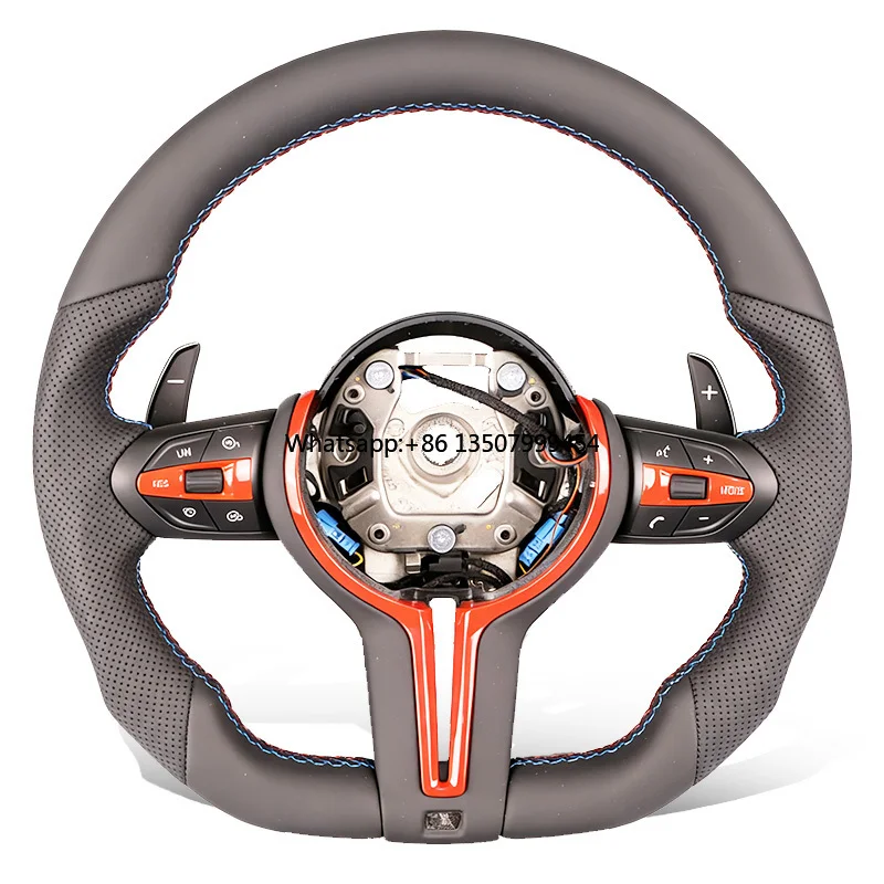 

Custom Blue Rose Red Black Leather Steering Wheel for BMW F30 F32 F10 E90 E60 M5 F80 F82 E91 E92 X5 X6 M3 M5