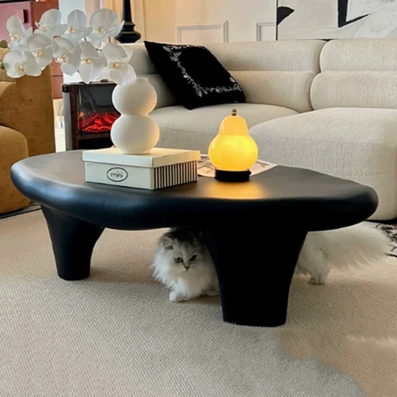 Nordic Pebble Coffee Table Creative Ellipse Tea Table Portable Room Hall Desks Low Home Furniture Anti Slip Sticker Design