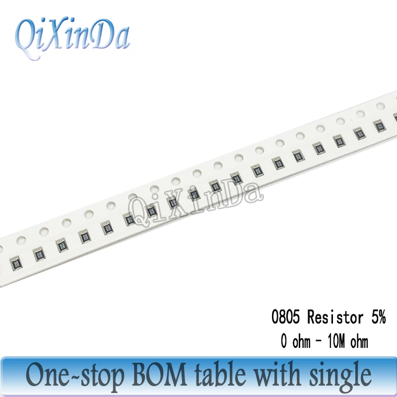 5000PCS/LOT 0805 SMD Resistor 5% 0R-10M 0.1R 0.15R 0.47R 1R 3.3R 10R 24R 75R 1K 10K 43K 82K 100K 360K 470K 820K 1M 4.7M 6.2M