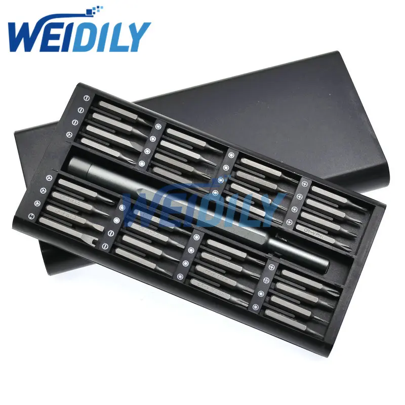 

Screwdriver Set Magnetic Aluminum Box Hand Tool Kit Home Precisional Screwdriver Kit Electric Laptop Phone Computer Repair 33in1