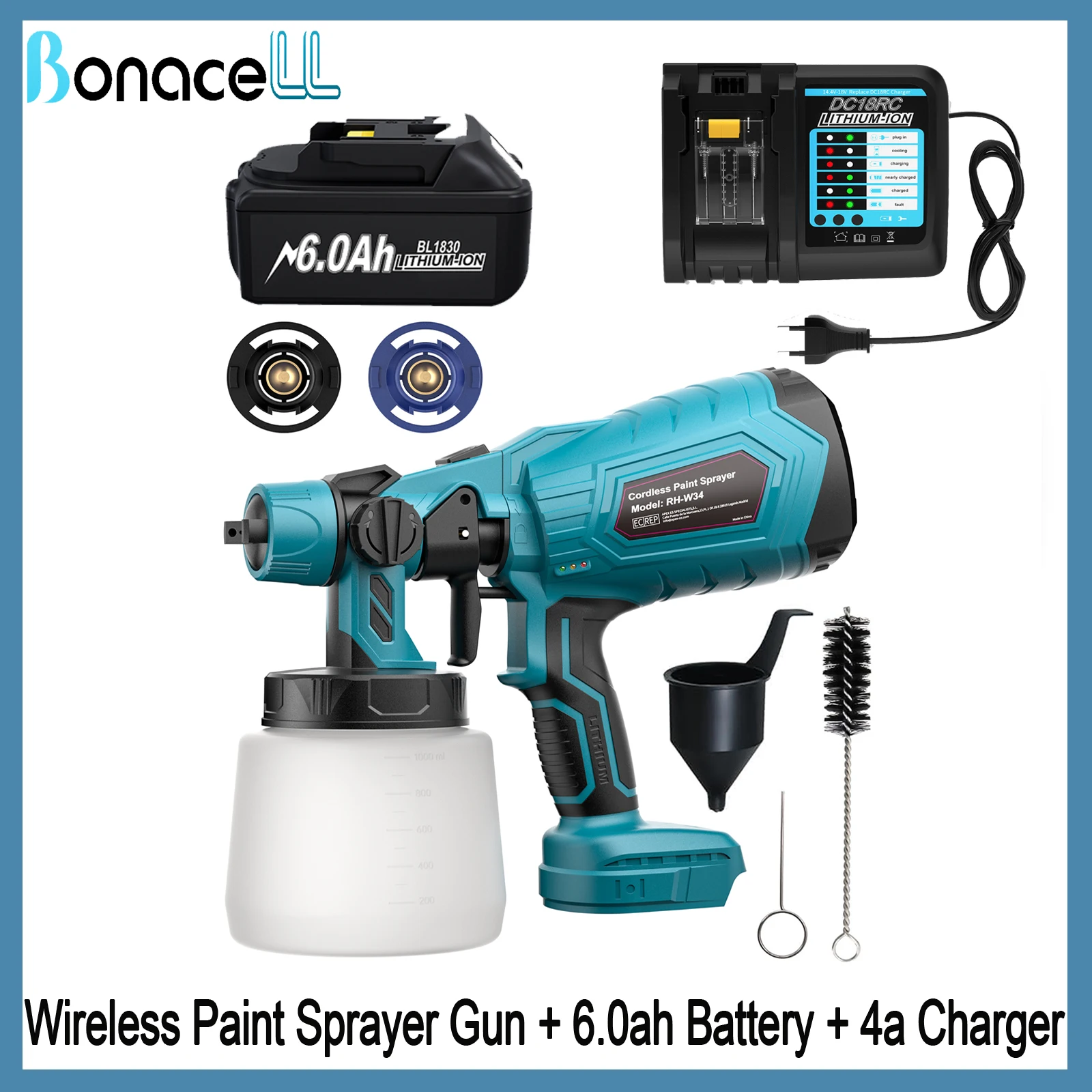 Cordless Farbe Spritzpistole Elektrische Für Makita 18V Akku Farbe Spritzpistole Drahtlose Für Home Wand Auto Malerei Werkzeug