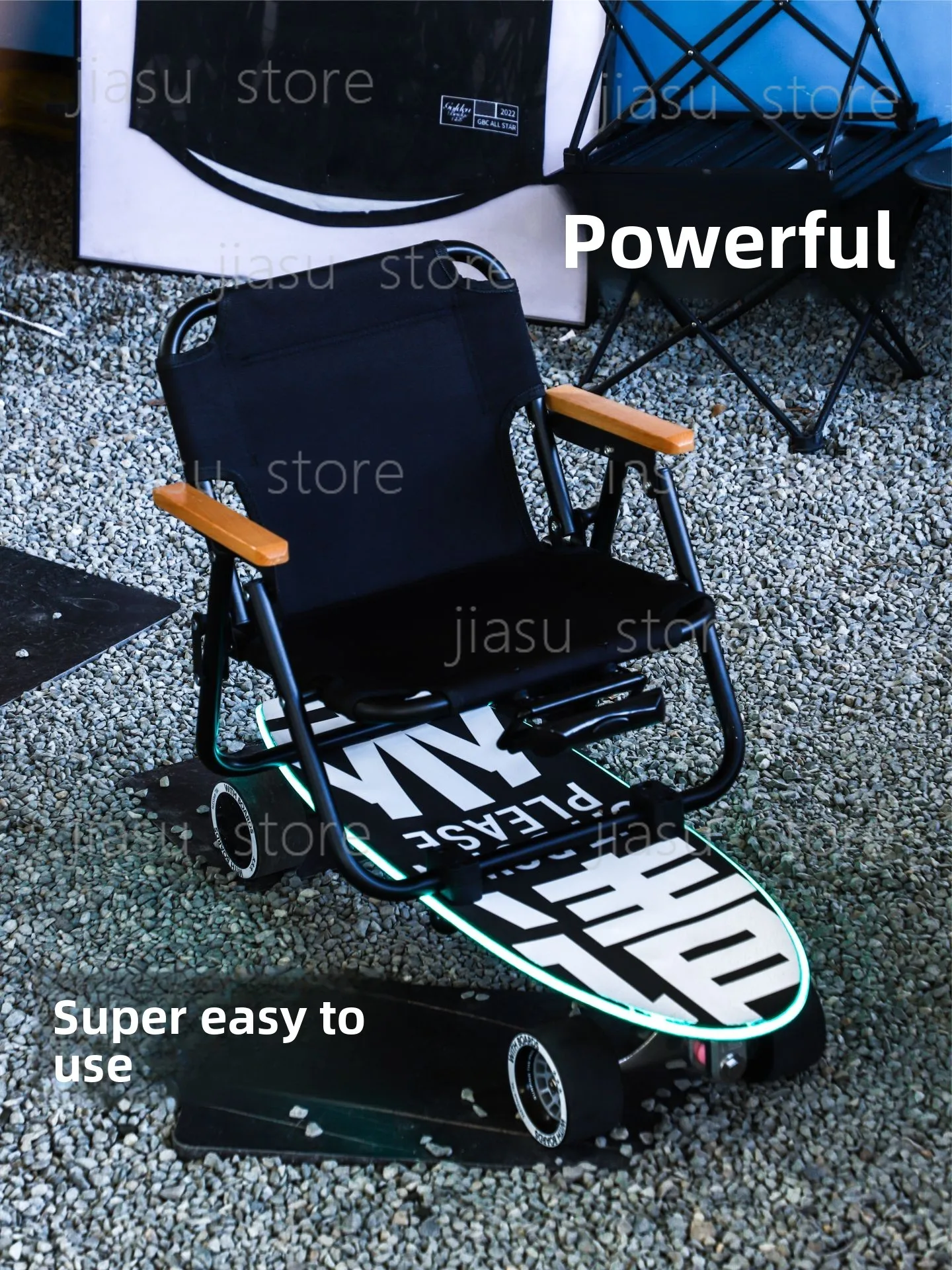 

Electric Scooter with Seat 4-Wheel Skateboard Chair Urban Scooter for Adults Teens