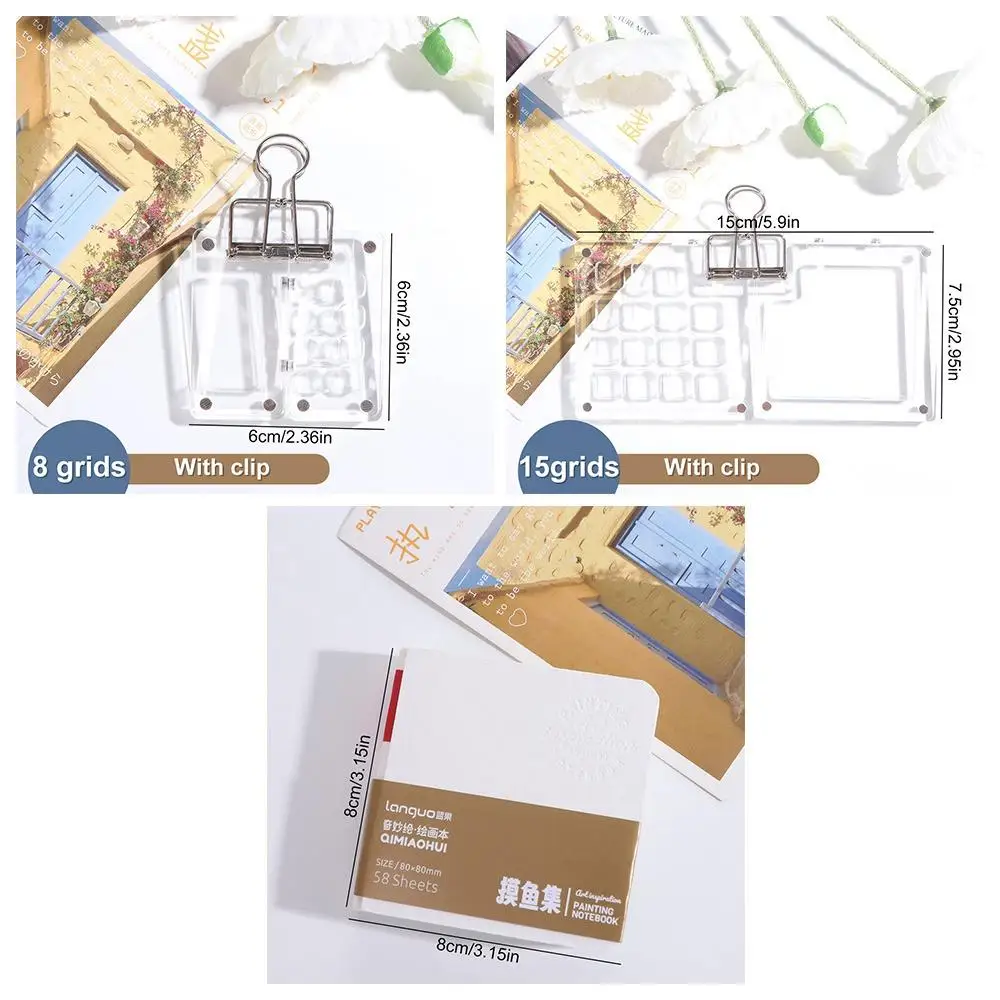

Acrylic Watercolor Paint Palette 8/15 Grid Foldable Paint Pigment Box Mini Waterproof Empty Paint Box Art Painting Supplie