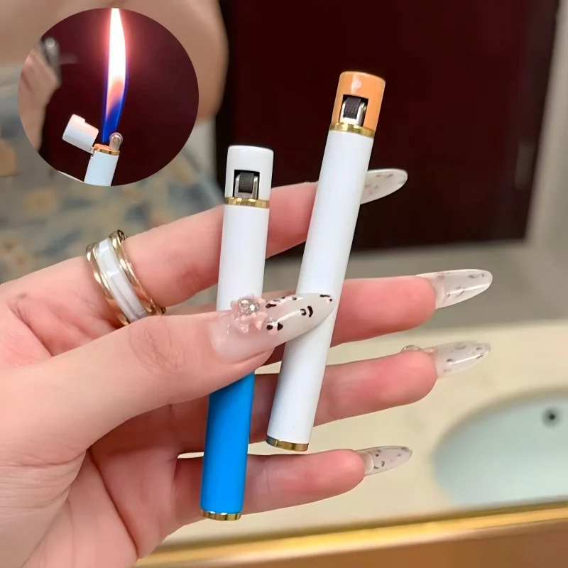 

Mini Lighter Cigarette Style Grinding Wheel Flint Torch Creative Gas Lighter Pocket Lighter Cigarette Small Tool Gift
