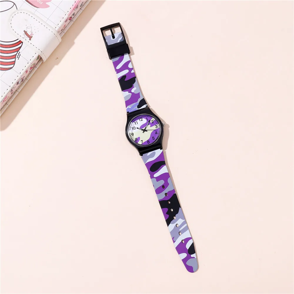 fashion camouflage strap Cartoon watch kids