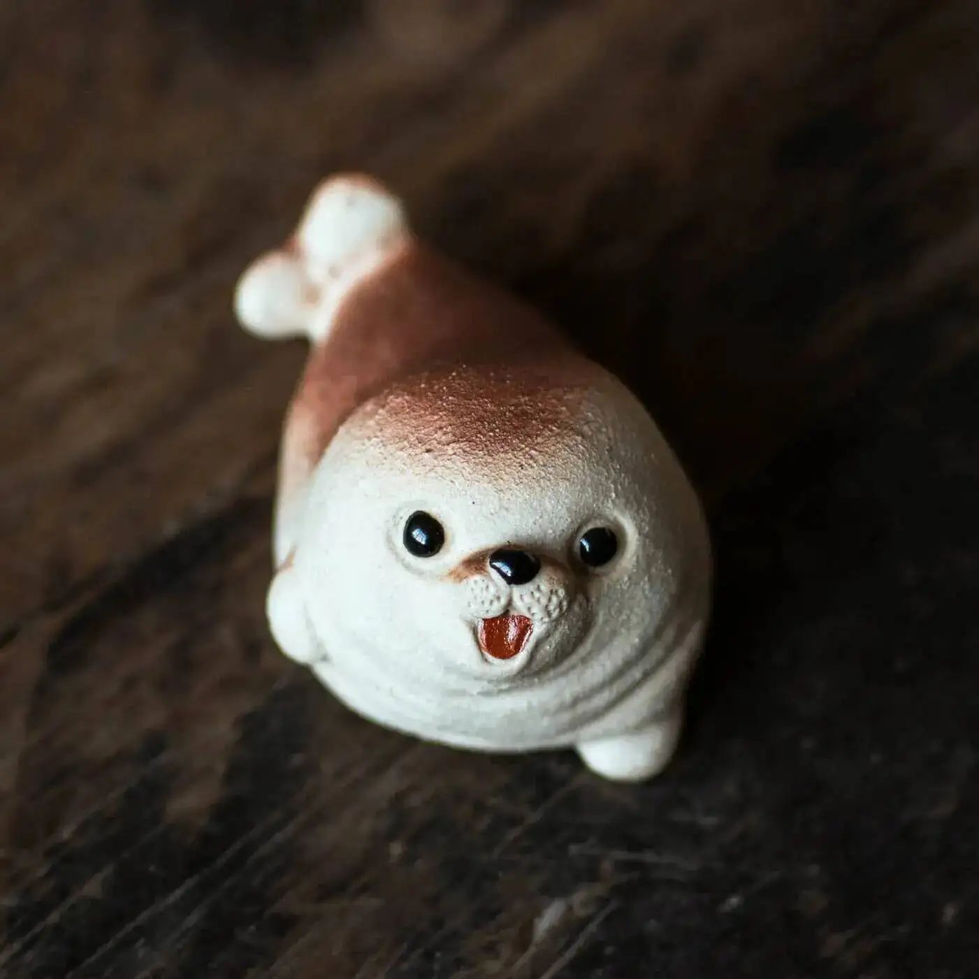 Purple Clay Tea Pet Seal Figurine Handmade Marine Animal Tea Plaything Cute Tea Ceremony Tea Table Tea Supplies Accessories   view 2