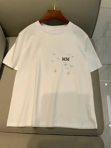 Fenggejiwo 여성 캐주얼 라운드 넥 티셔츠 더블 실크 코튼 T