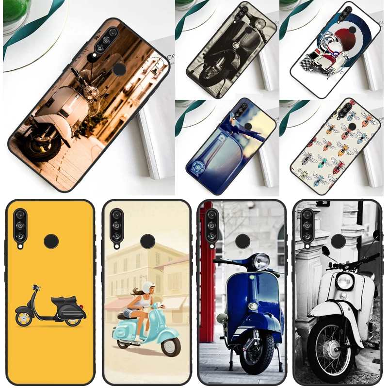 Vintage Scooter For Huawei P30 Pro P60 P50 P20 P40 P Smart Nova 9 5T Honor Magic 5 Lite X8 X9 a 50 70 Case