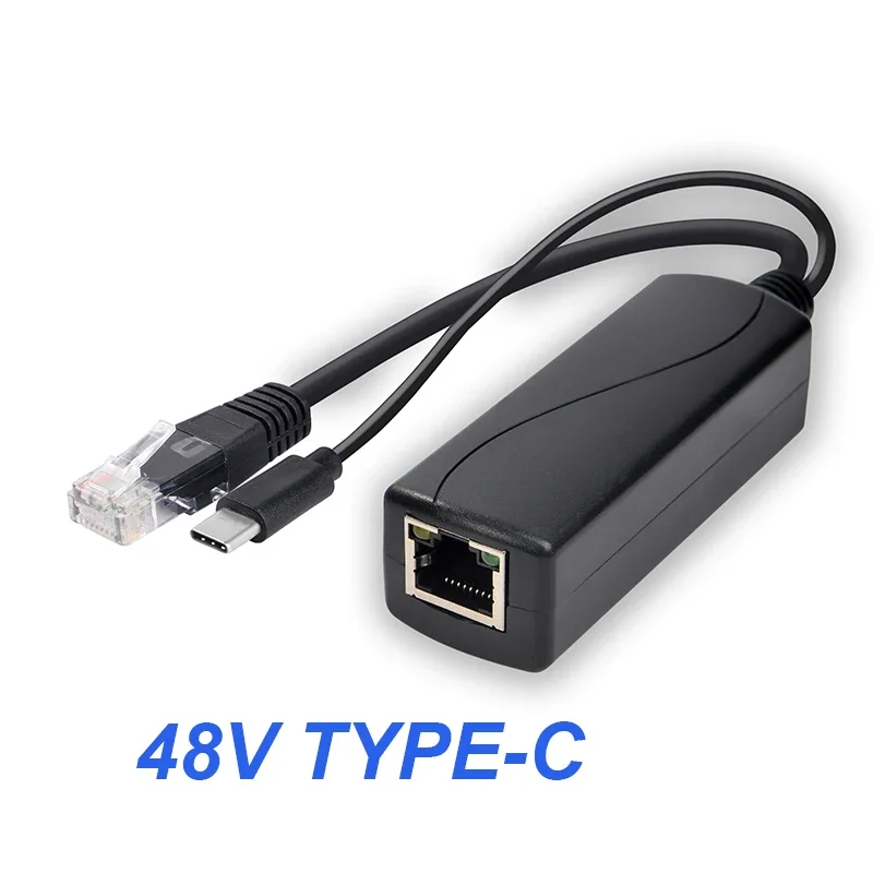 48V naar 5V 12V POE Splitter Voeding Micro USB Type C Barrel Jack voor Hikvision Huawei Bobcat Raspberry Pi HKBTM Adapter