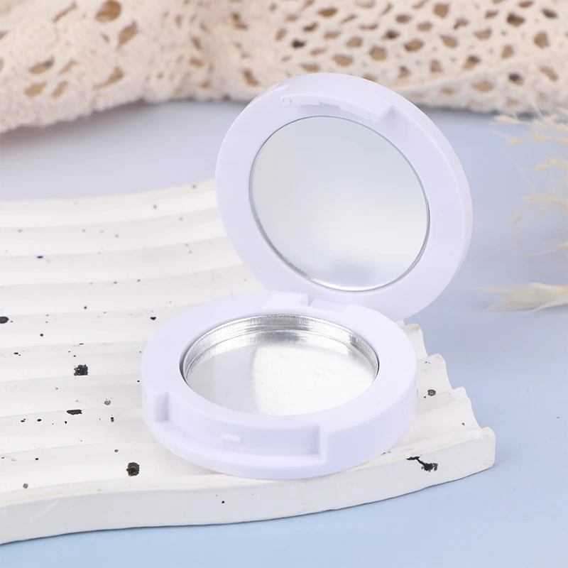 White Sticky Mirror Round Blush Highlighter Replacement Case Concealer Case Dispenser Jar Portable Cosmetic Packaging Container