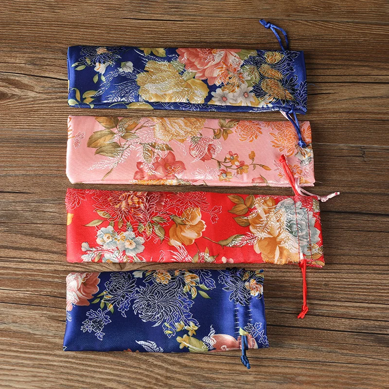 Wooden Comb Cloth Bag Wholesale  Thickened Chinese Style Satin Jewelry Brocade Bag Antique Comb Packing Box Packing Bag