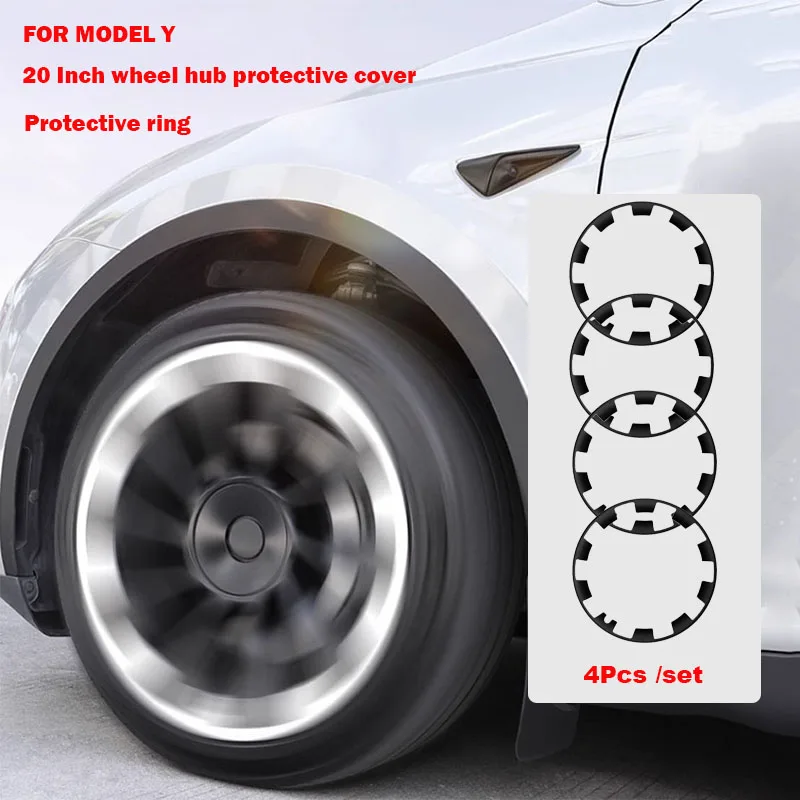 

4PCS For Tesla Model Y 20 Inch Wheel Protection Ring Patch Protectors Wheel Guard Cover Full Rim ABS Accessories 2025