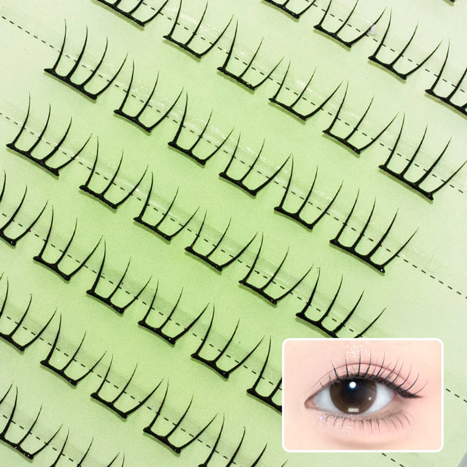 Fairy Manga Wimpernverlängerung, kleberfrei, natürlicher koreanischer Stil, falsche Wimpern, ultradünne Mädchen-Gruppenwimpern, perfekt vergrößern die Augen